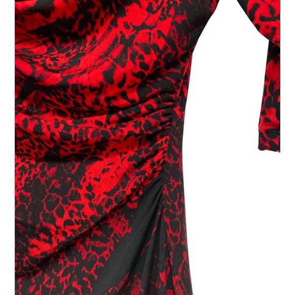 Connected Apparel Women's Ruffled Waist Size 6 Red And Black - Picture 8 of 8